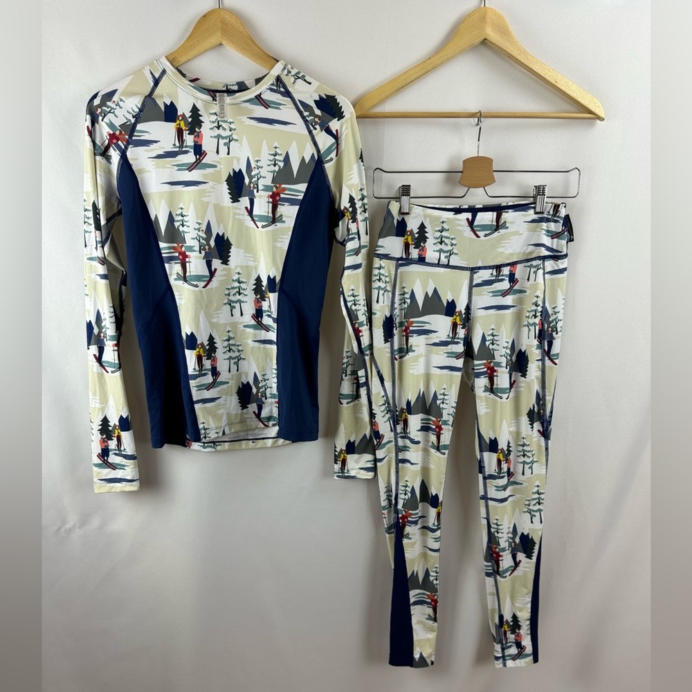 Obermeyer Limited Edition Ski Base Layer Crew and Pant Set | Size S